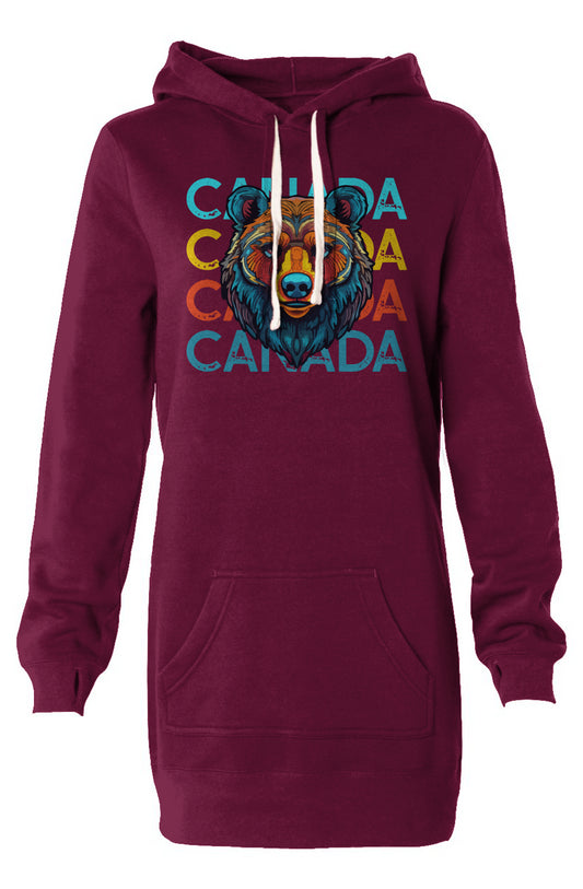 CANADA Bear | Hooded Sweatshirt Dress - Retro