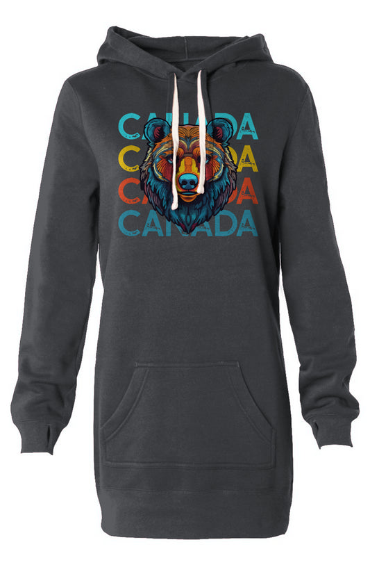 CANADA Bear | Hooded Sweatshirt Dress - Retro