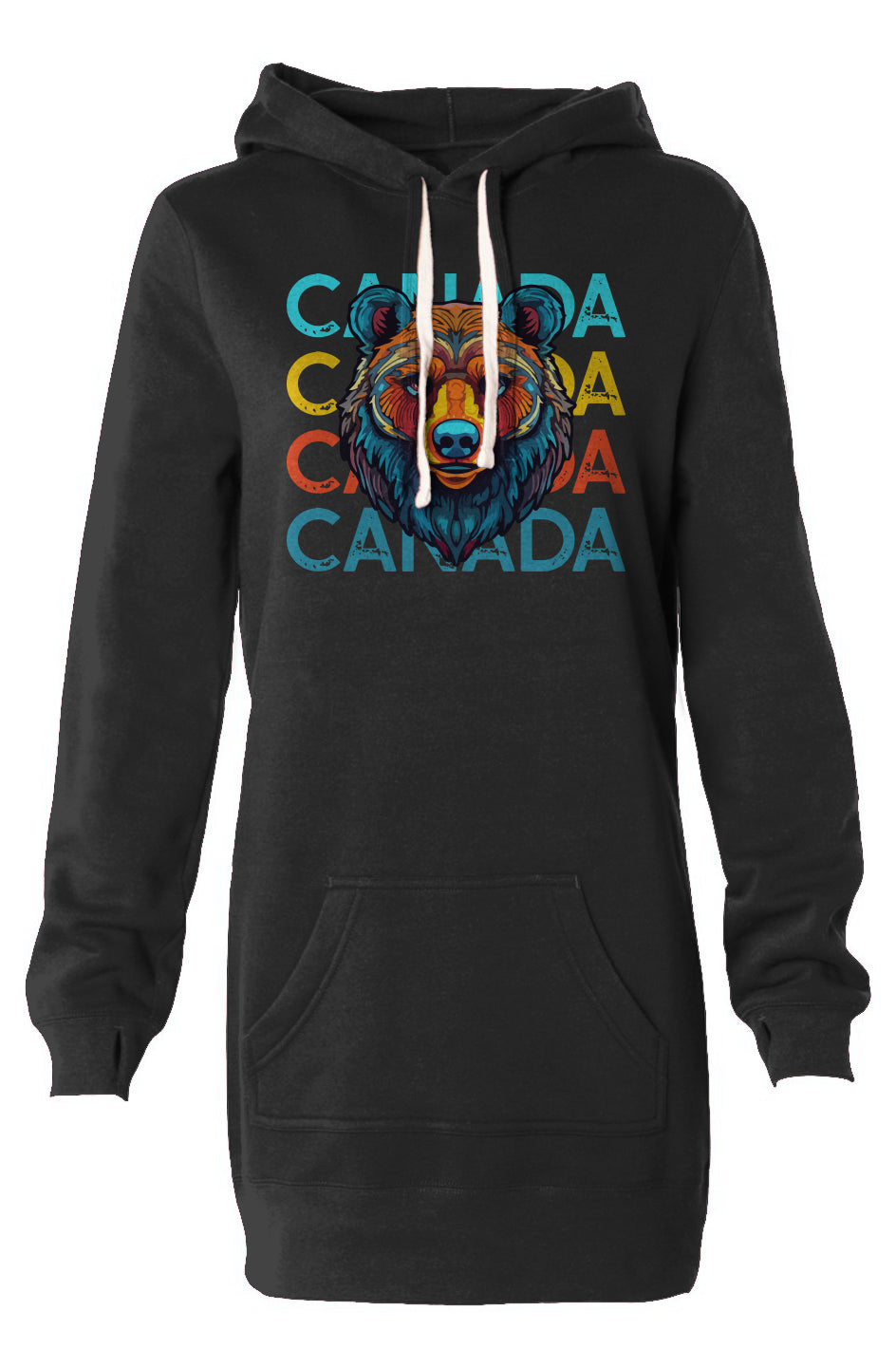 CANADA Bear | Hooded Sweatshirt Dress - Retro