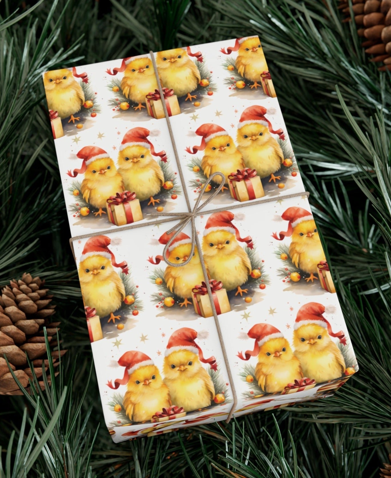 Merry Chickmas! - Chicken Christmas Wrapping Paper