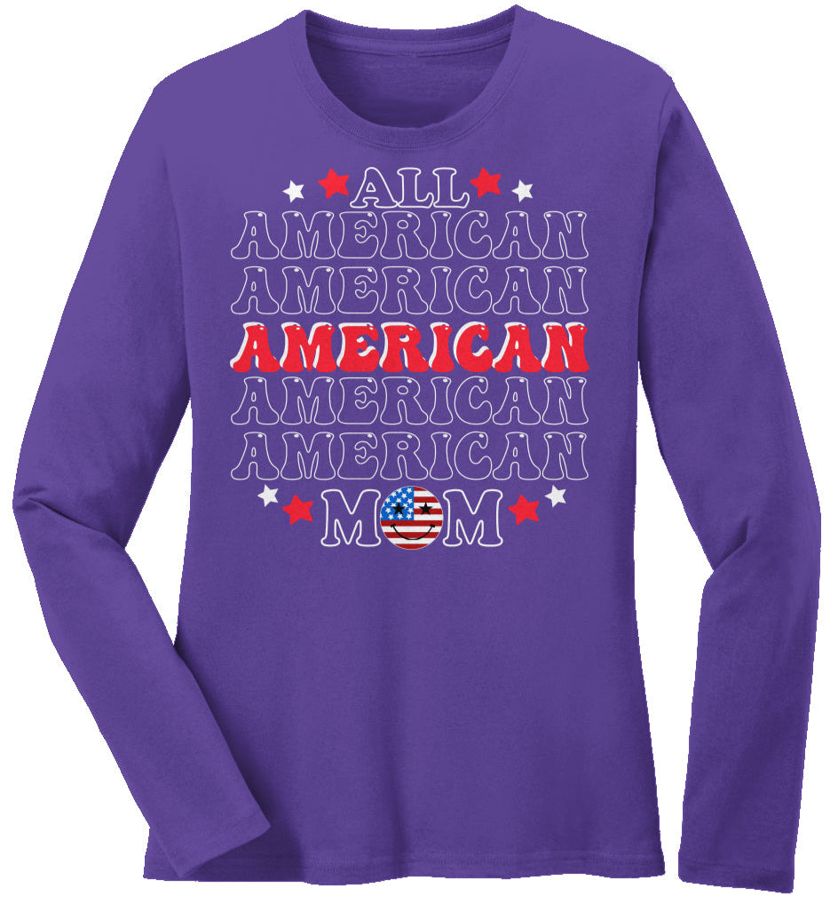 All American Mom | Long Sleeve Core Cotton Tee - White