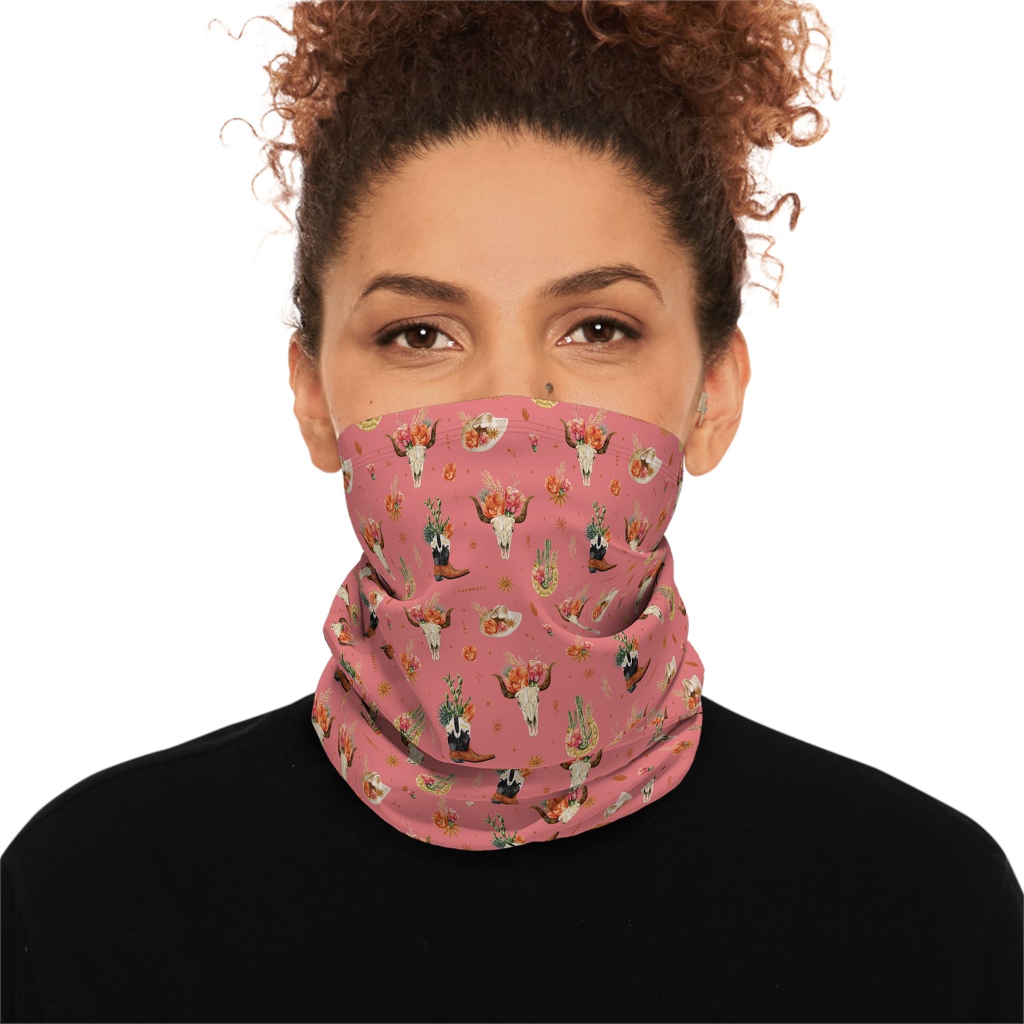 Western Bloom Neck Gaiter – Rustic Charm with Floral Flair