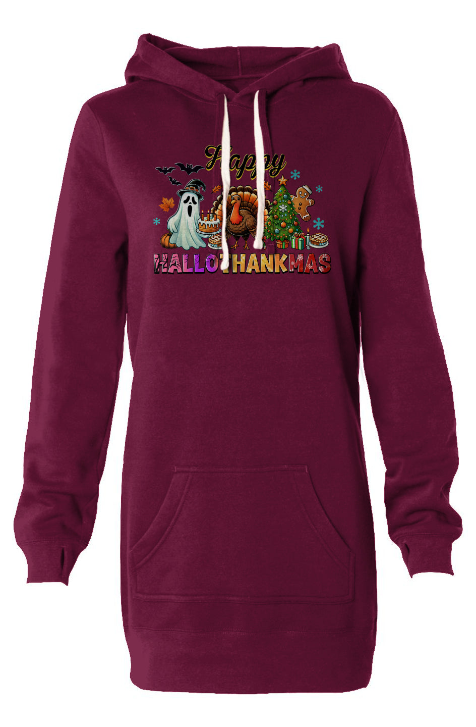 Happy Everything! | Hooded Sweatshirt Dress