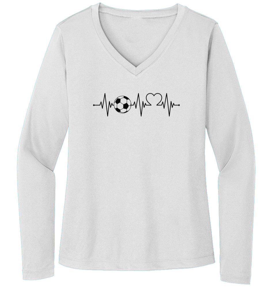 My Heart Beats For Soccer | Sport-Tek Ladies Long Sleeve Performance Tee