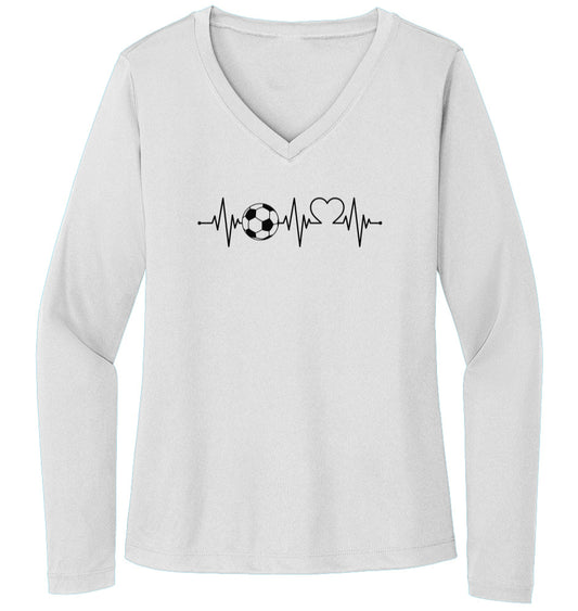 My Heart Beats For Soccer | Sport-Tek Ladies Long Sleeve Performance Tee