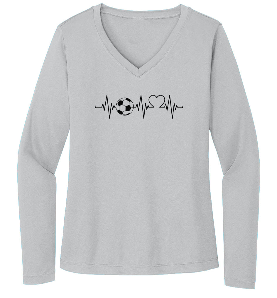 My Heart Beats For Soccer | Sport-Tek Ladies Long Sleeve Performance Tee