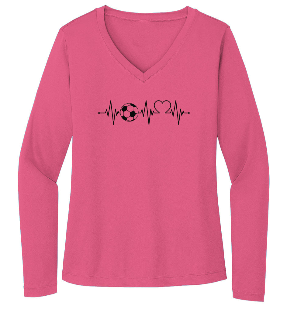 My Heart Beats For Soccer | Sport-Tek Ladies Long Sleeve Performance Tee