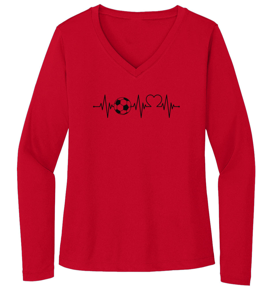My Heart Beats For Soccer | Sport-Tek Ladies Long Sleeve Performance Tee