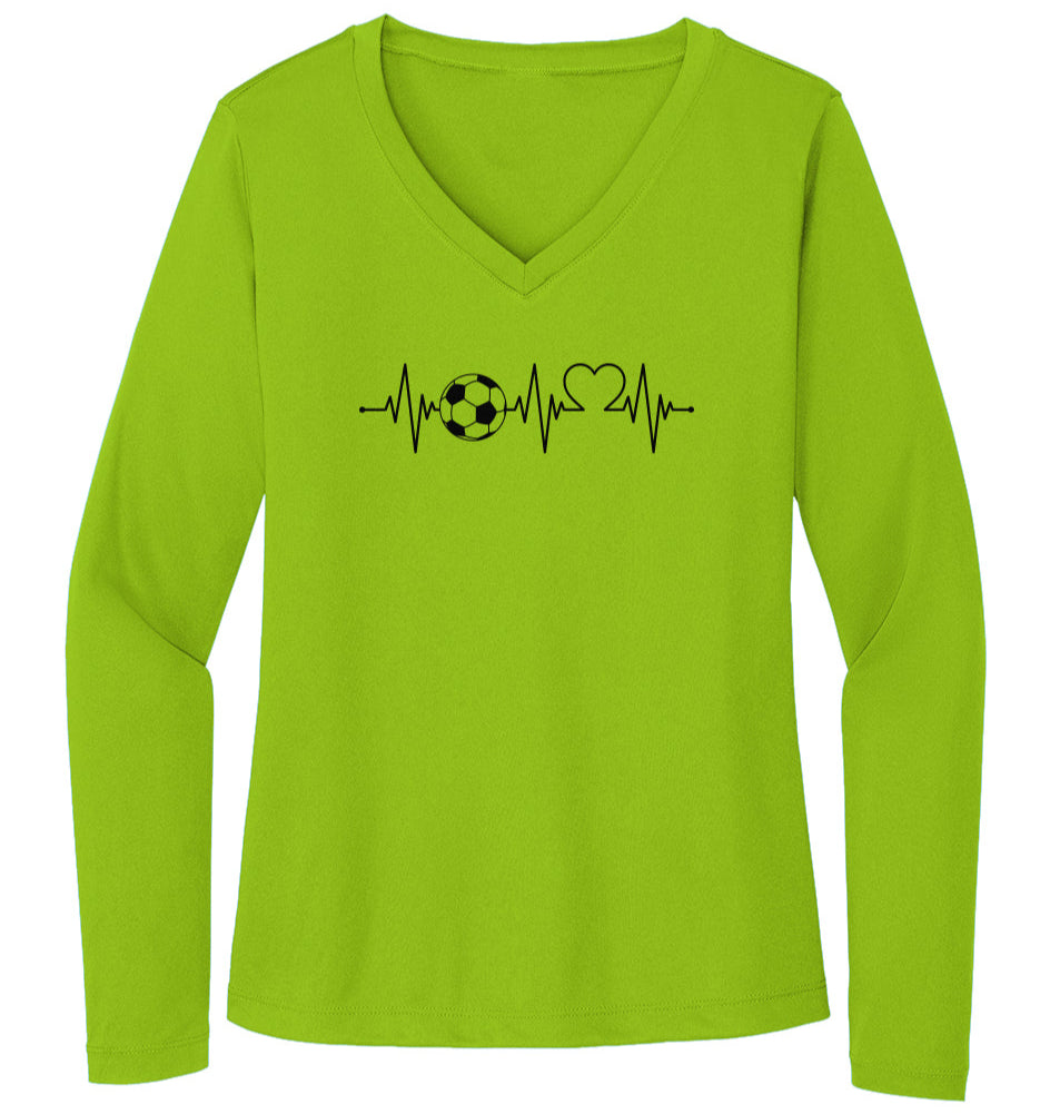 My Heart Beats For Soccer | Sport-Tek Ladies Long Sleeve Performance Tee