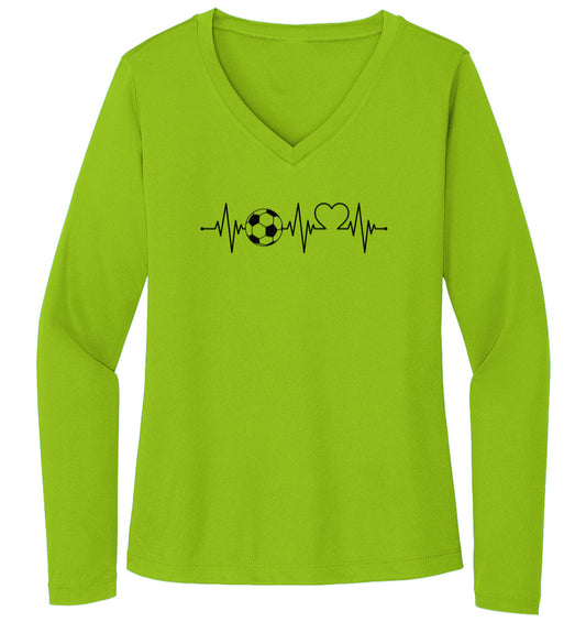 My Heart Beats For Soccer | Sport-Tek Ladies Long Sleeve Performance Tee