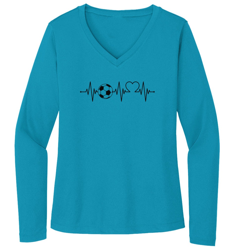 My Heart Beats For Soccer | Sport-Tek Ladies Long Sleeve Performance Tee