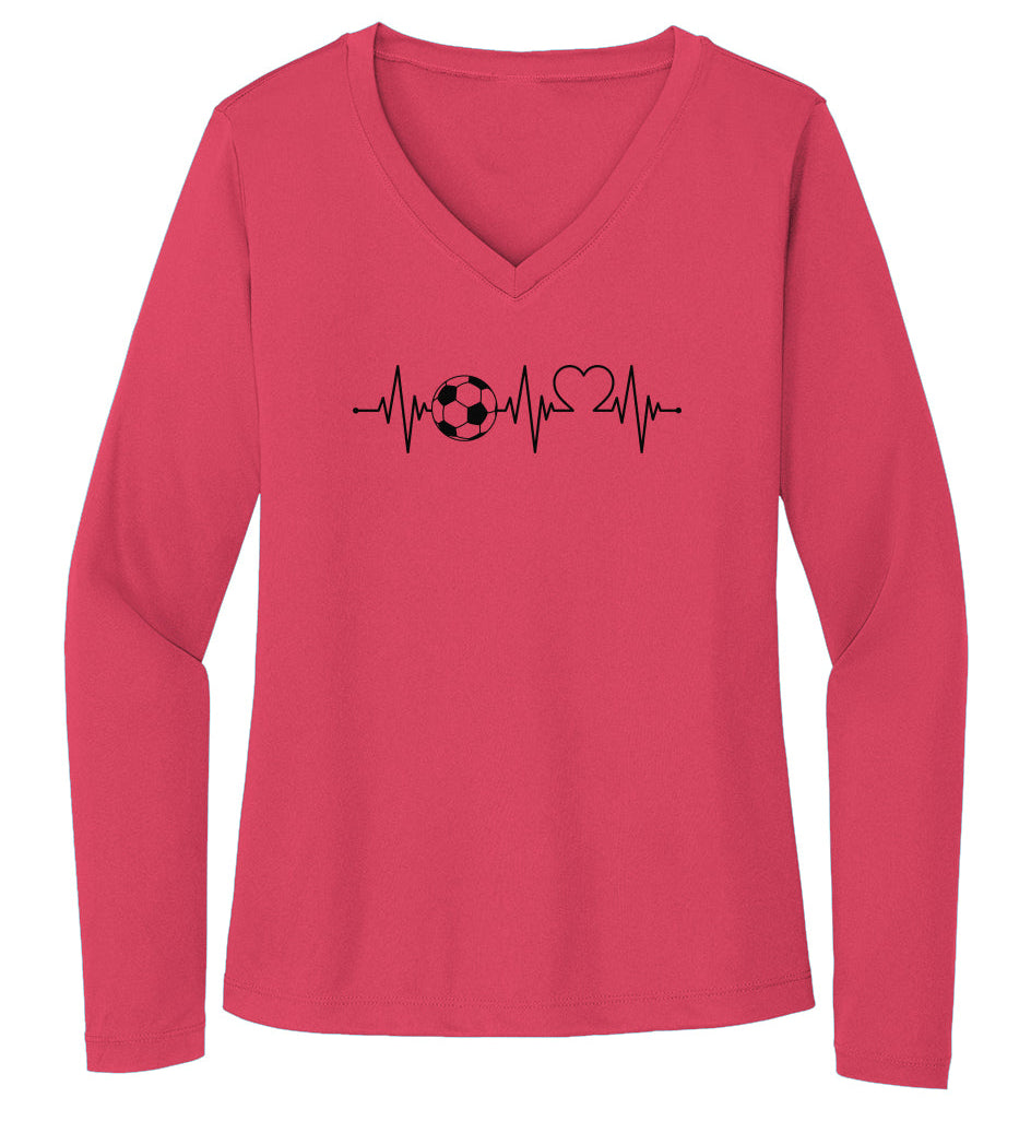 My Heart Beats For Soccer | Sport-Tek Ladies Long Sleeve Performance Tee