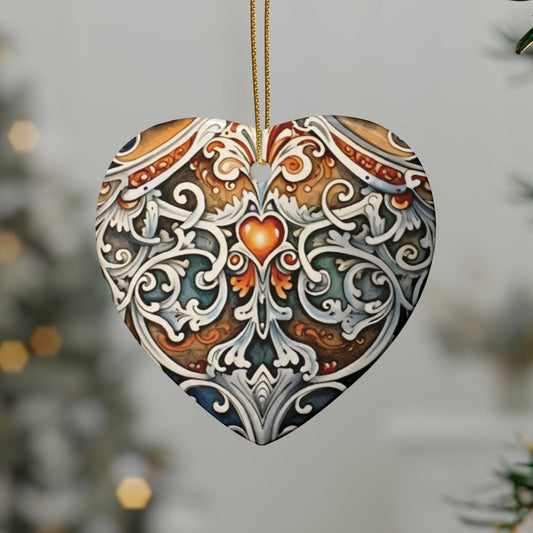Gold Heart Gem | Ceramic Ornaments (1pcs, 5pcs, 10pcs, 20pcs)