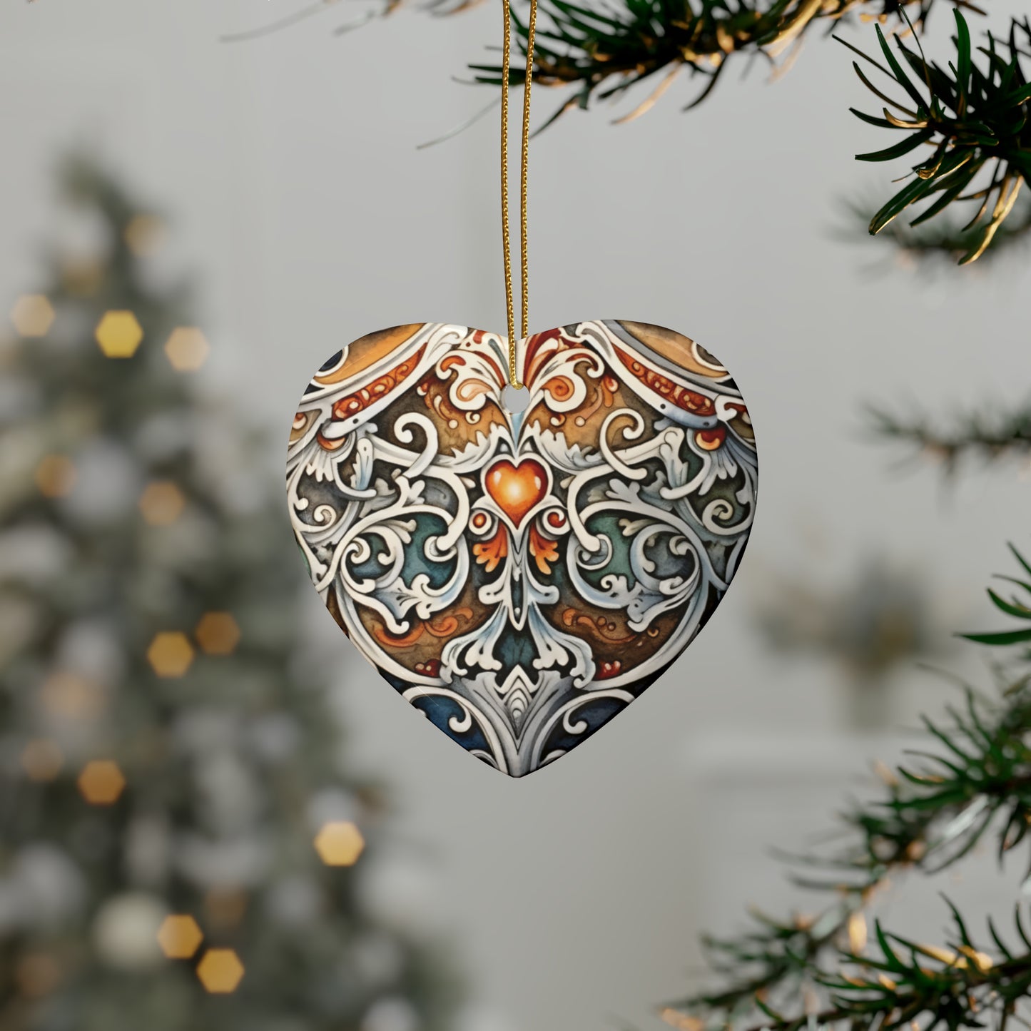 Gold Heart Gem | Ceramic Ornaments (1pcs, 5pcs, 10pcs, 20pcs)