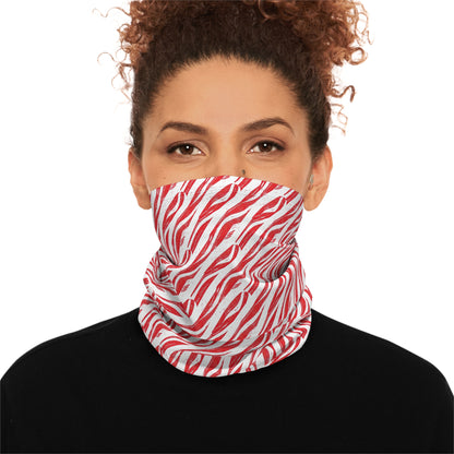 Candy Cane Zebra Neck Gaiter – Striking Holiday Style