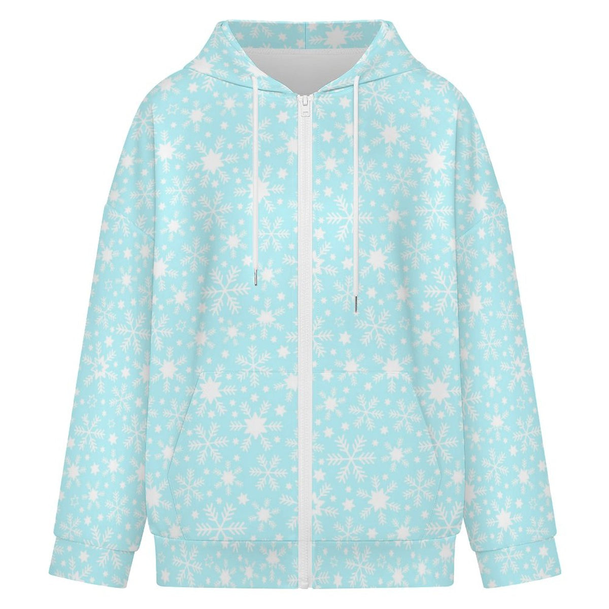 Let it Snow | Women's Full-Zip Hoodie – Soft, Warm & Comfortable Casual Hoodie - Pastels