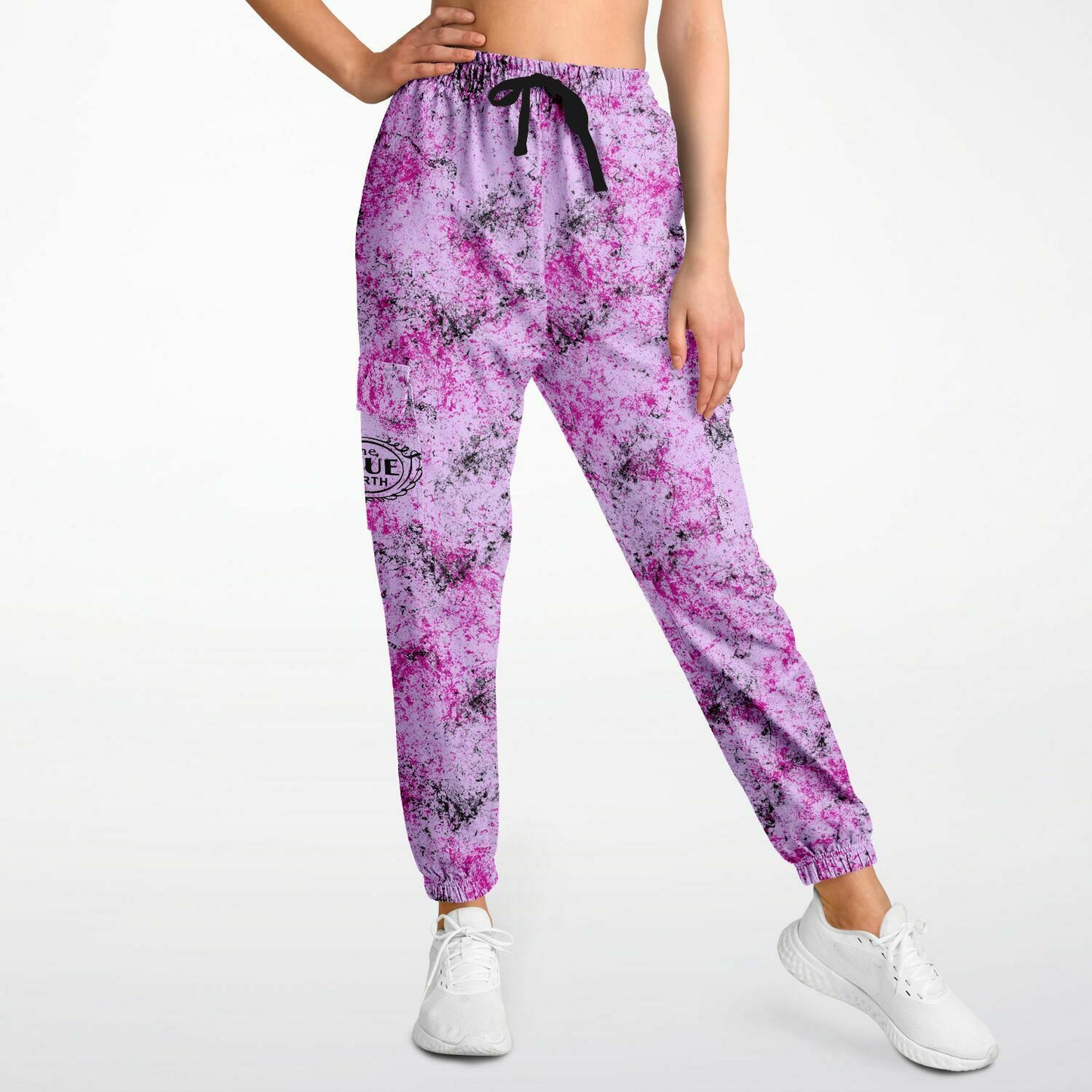 Pink & Black on Purple Canadian Grunge - Athletic Cargo Sweatpants