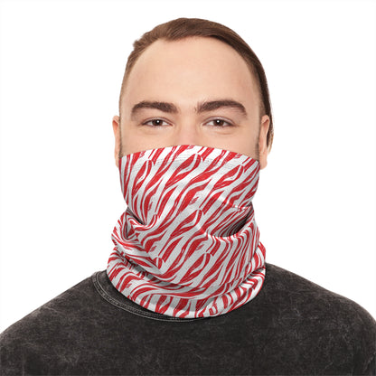 Candy Cane Zebra Neck Gaiter – Striking Holiday Style