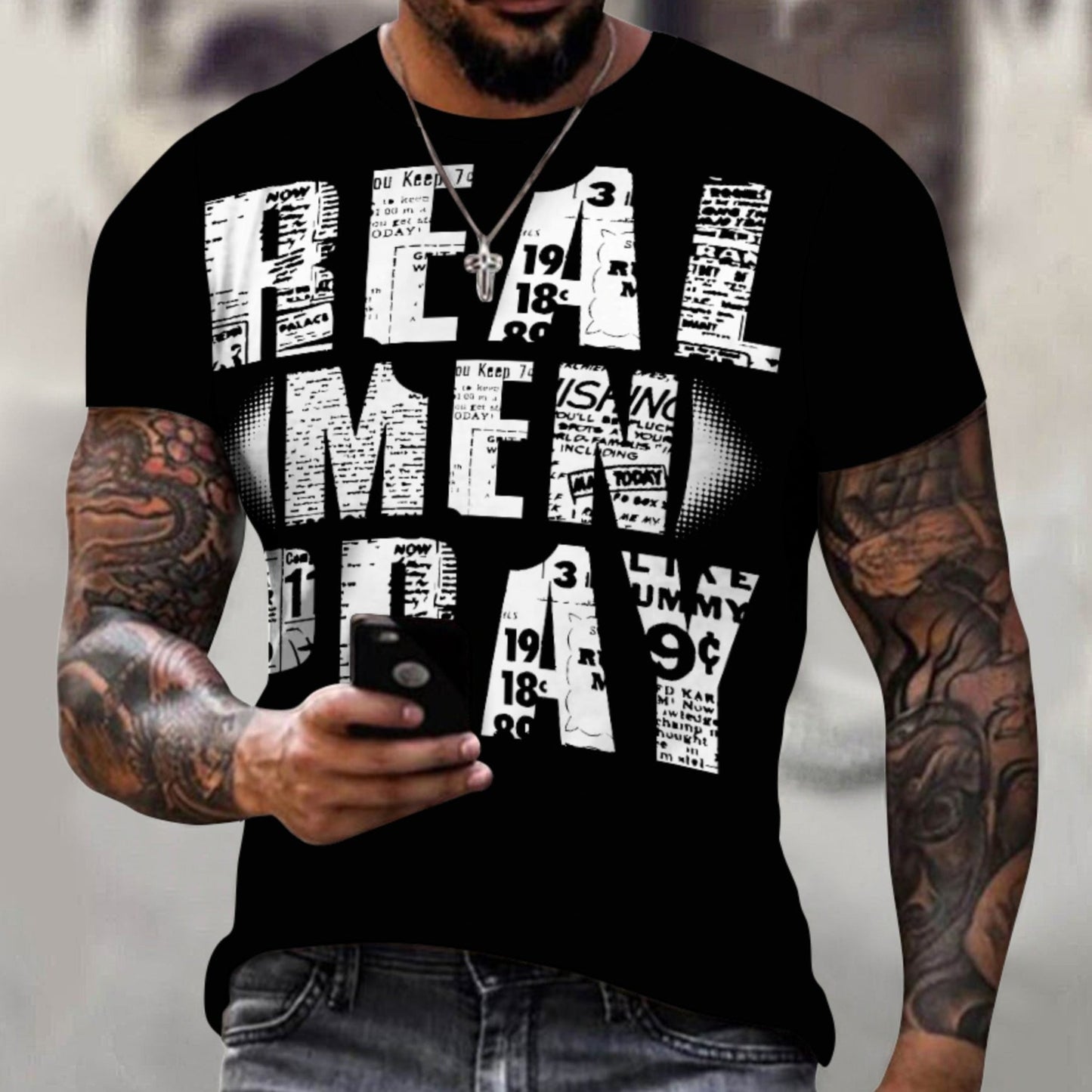 Real Men Pray - Men's Cotton Christian Tee - Various Colours