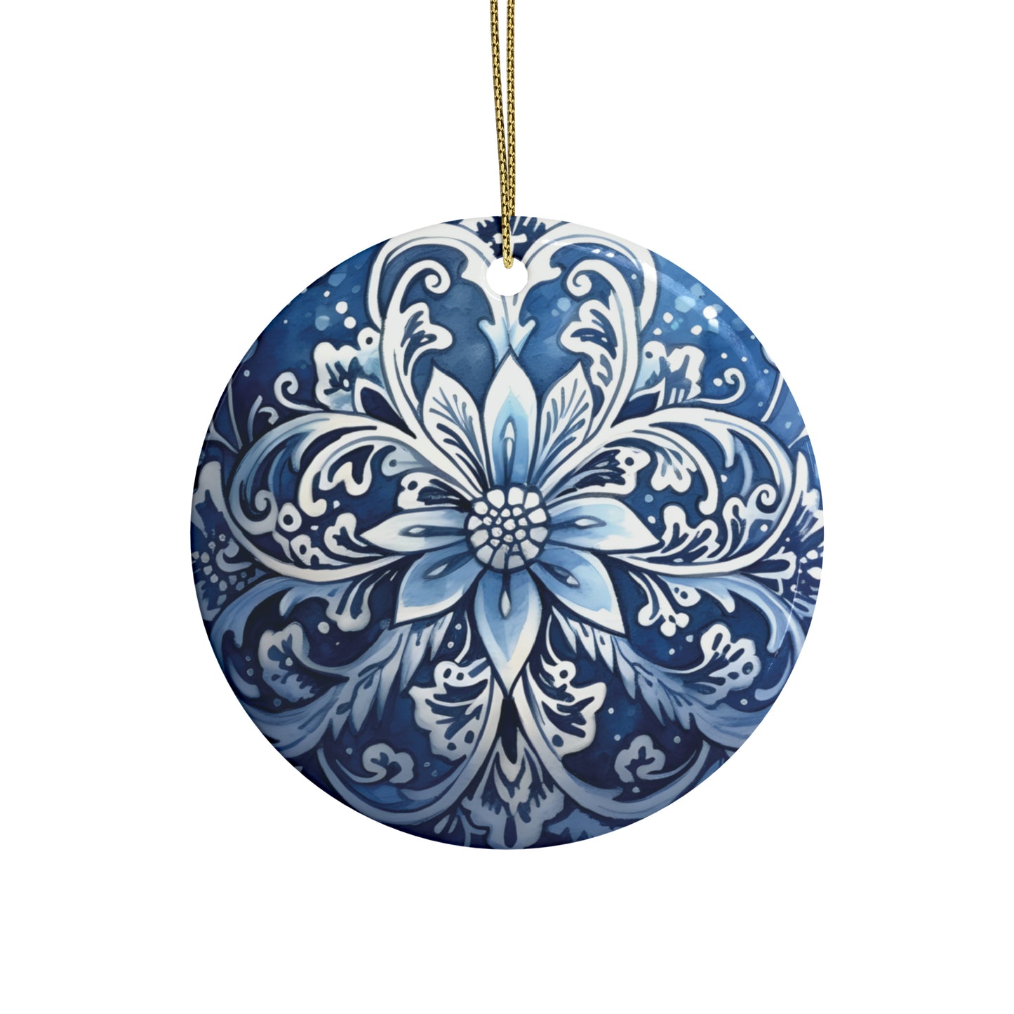 Blue Swirl Ceramic Christmas Ornament (1pcs, 5pcs, 10pcs, 20pcs)