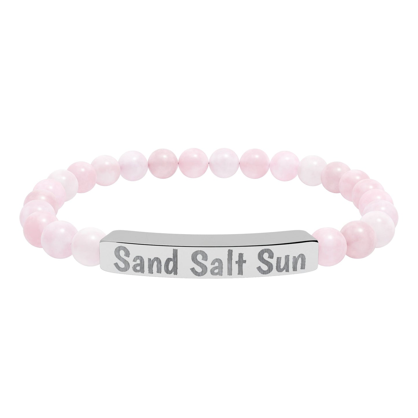 Personalized & Engraved Natural Stone Stretch Bar Bracelet