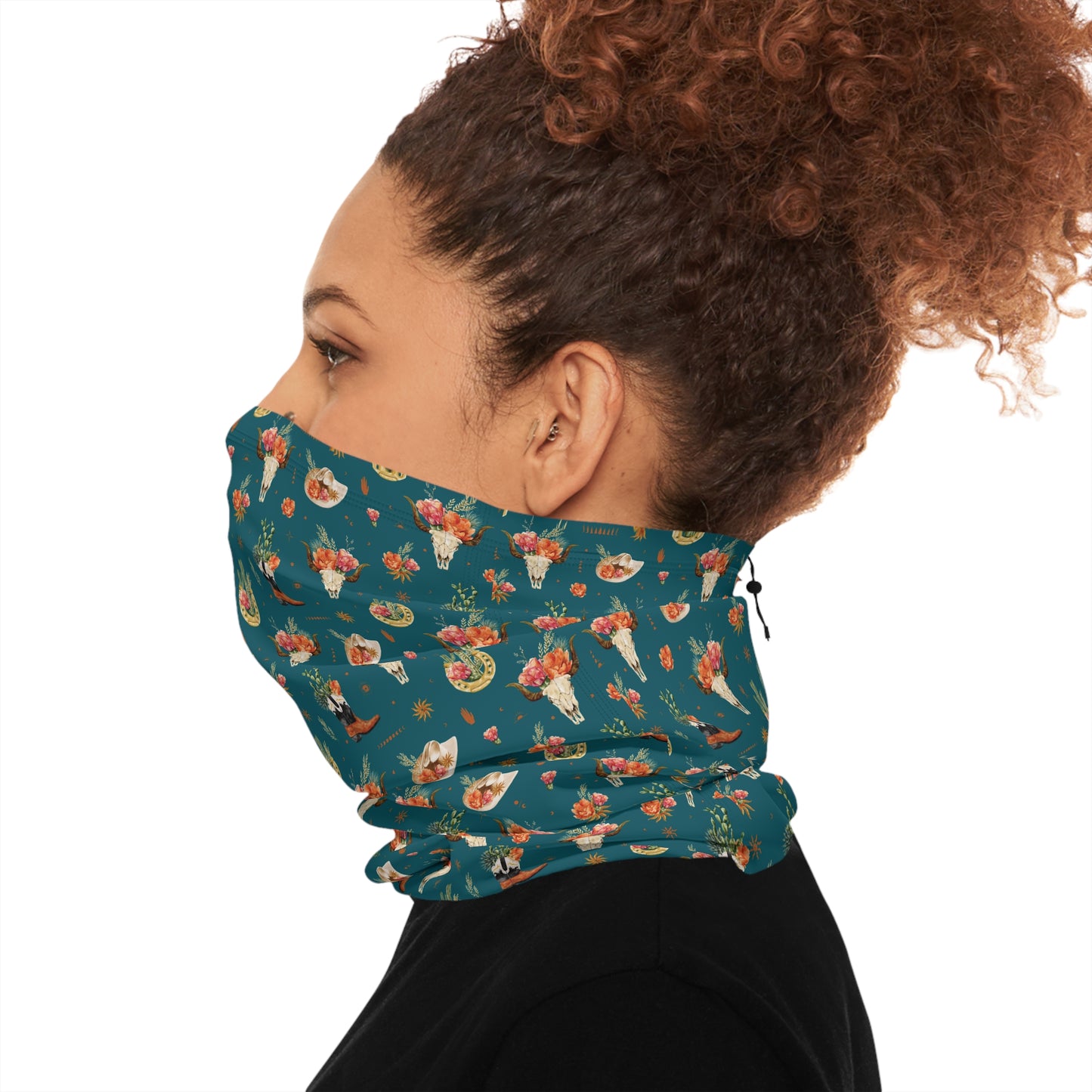 Western Bloom Neck Gaiter – Rustic Charm with Floral Flair