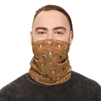 Western Bloom Neck Gaiter – Rustic Charm with Floral Flair