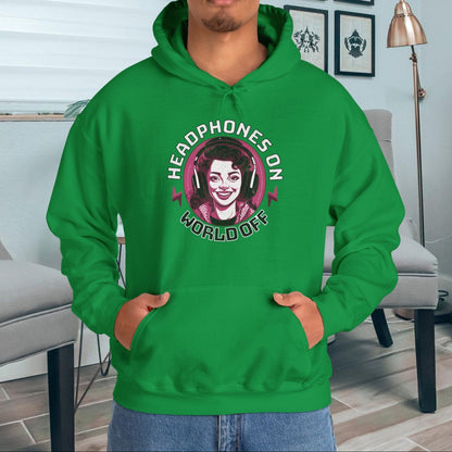 Headphones On - World Off - Unisex Heavy Blend™ Hoodie -  ADHD Sensitivities Awareness Focus