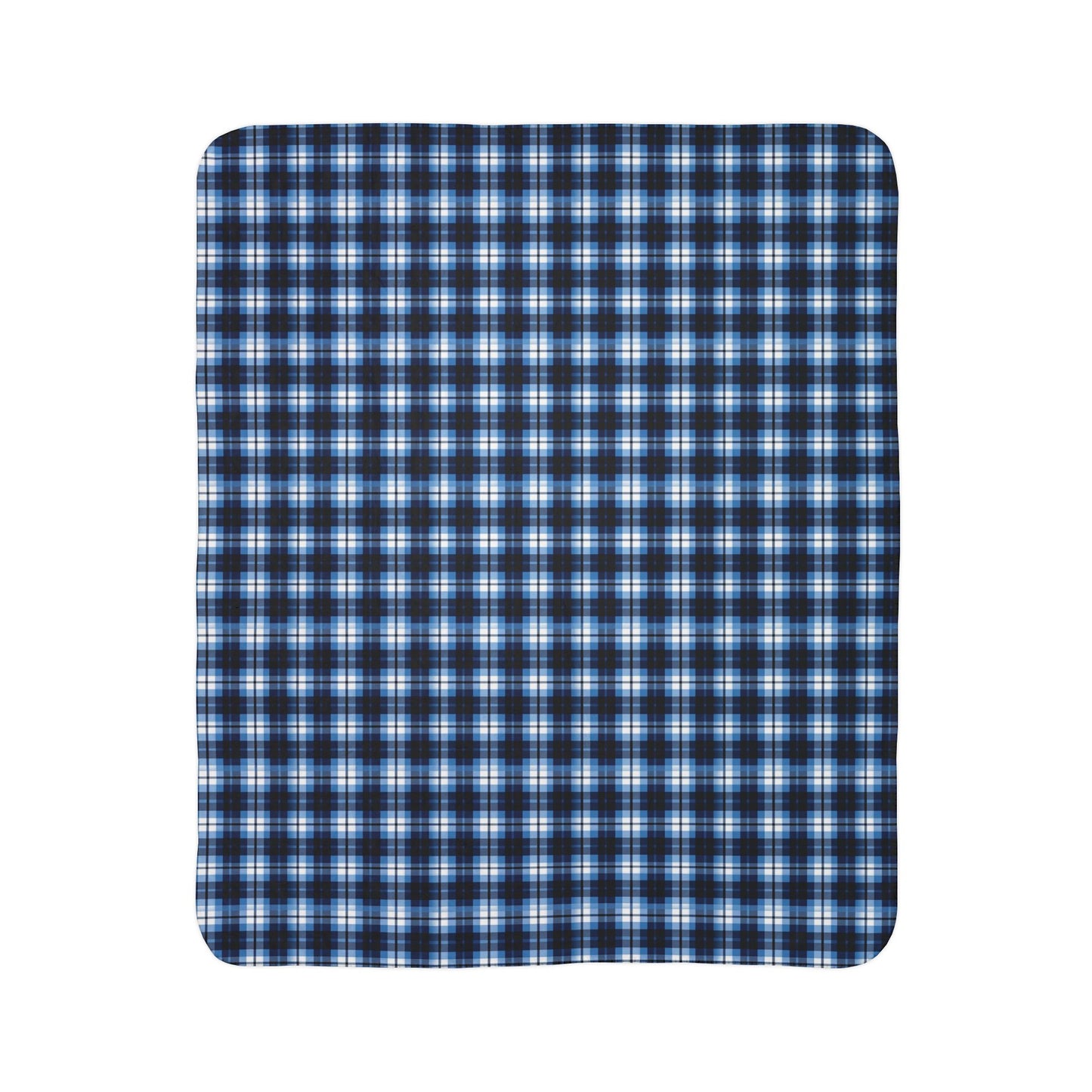 Blue Canadian Tartan - Fleece Sherpa Blanket in 2 Sizes