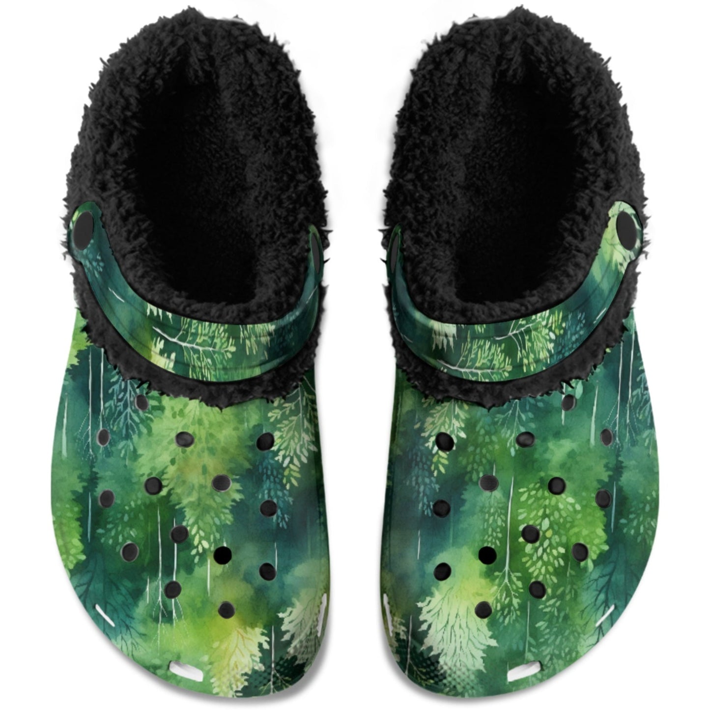 Lost In The Forest - Lined Slip-On Clog Slippers