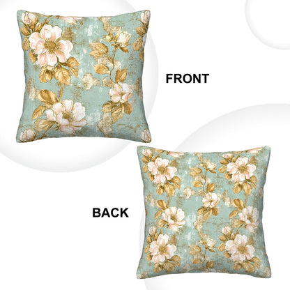 Vintage Flowers - Corduroy Throw Pillow Covers (Double-Sided Design)