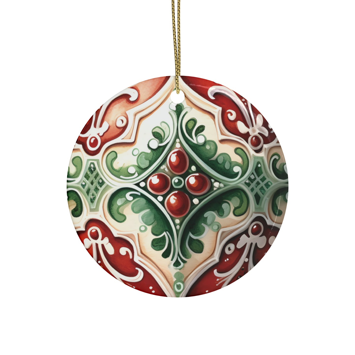 Green & Red Ruby Ceramic Christmas Ornaments (1pcs, 5pcs, 10pcs, 20pcs)