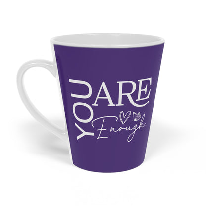 You Are Enough - Ceramic Latte Mug, 12oz -  Purple