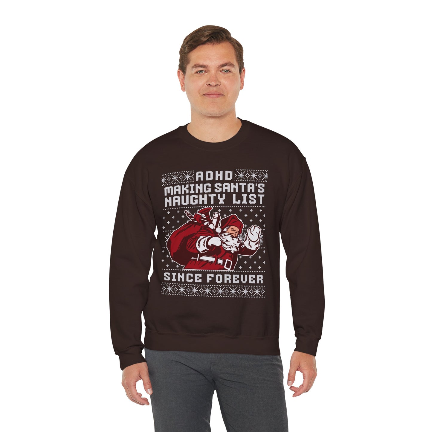 ADHD: Making Santa's Naughty List Since Forever – Unisex Heavy Blend Sweatshirt – Cozy Everyday Warmth