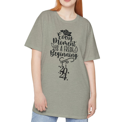 Every Moment is a Fresh Beginning 2024 -  Unisex Long Body Urban Street Tee - New Year T-Shirt