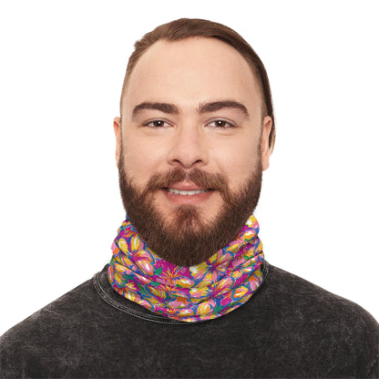 Bold Hibiscus Neck Gaiter – Tropical Warmth for Any Season