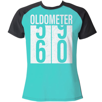 Oldometer 59->60 Women's Raglan Short Sleeved T-Shirt