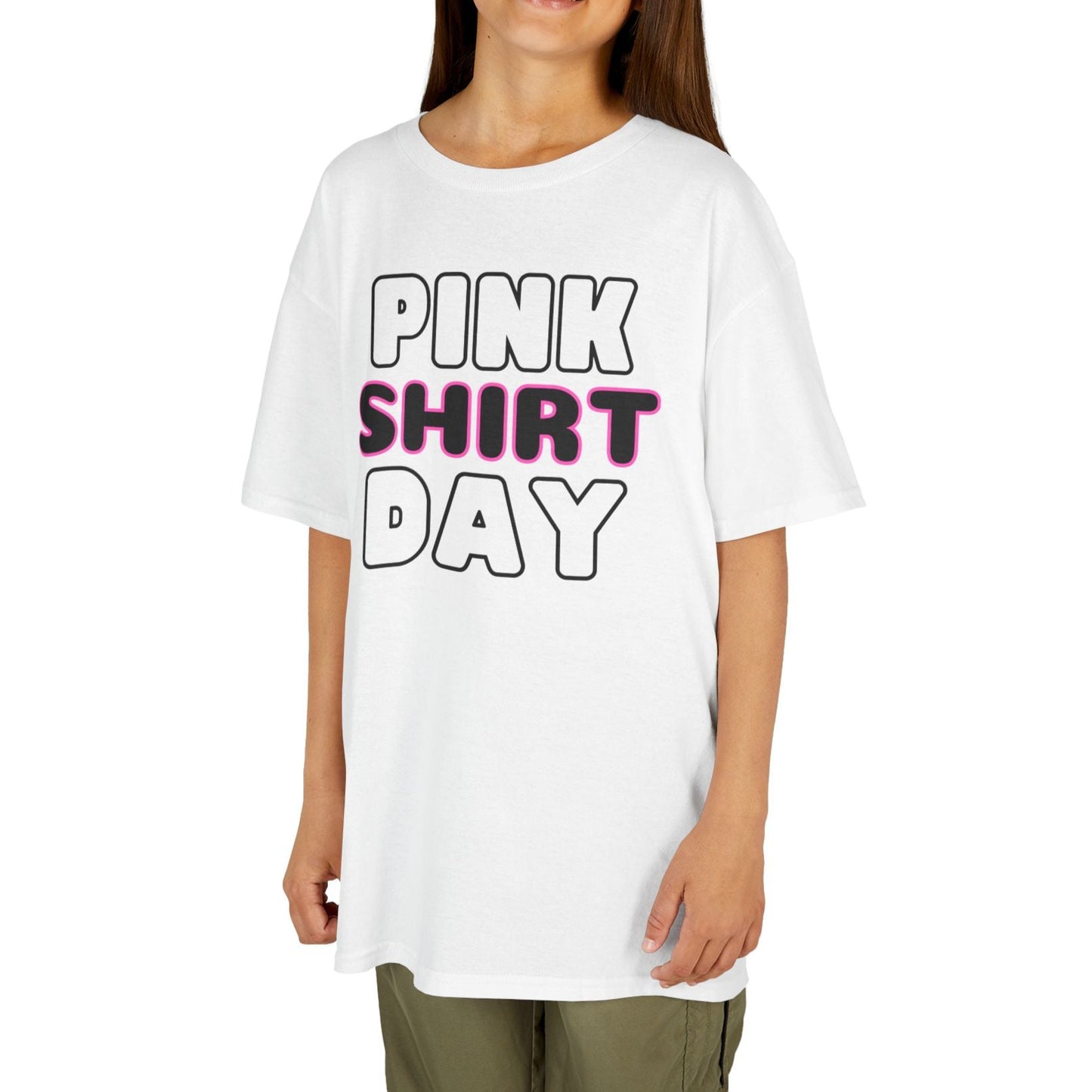 Pink Shirt Day - Kids Heavy Cotton T-Shirt – Durable, Comfortable, and Stylish