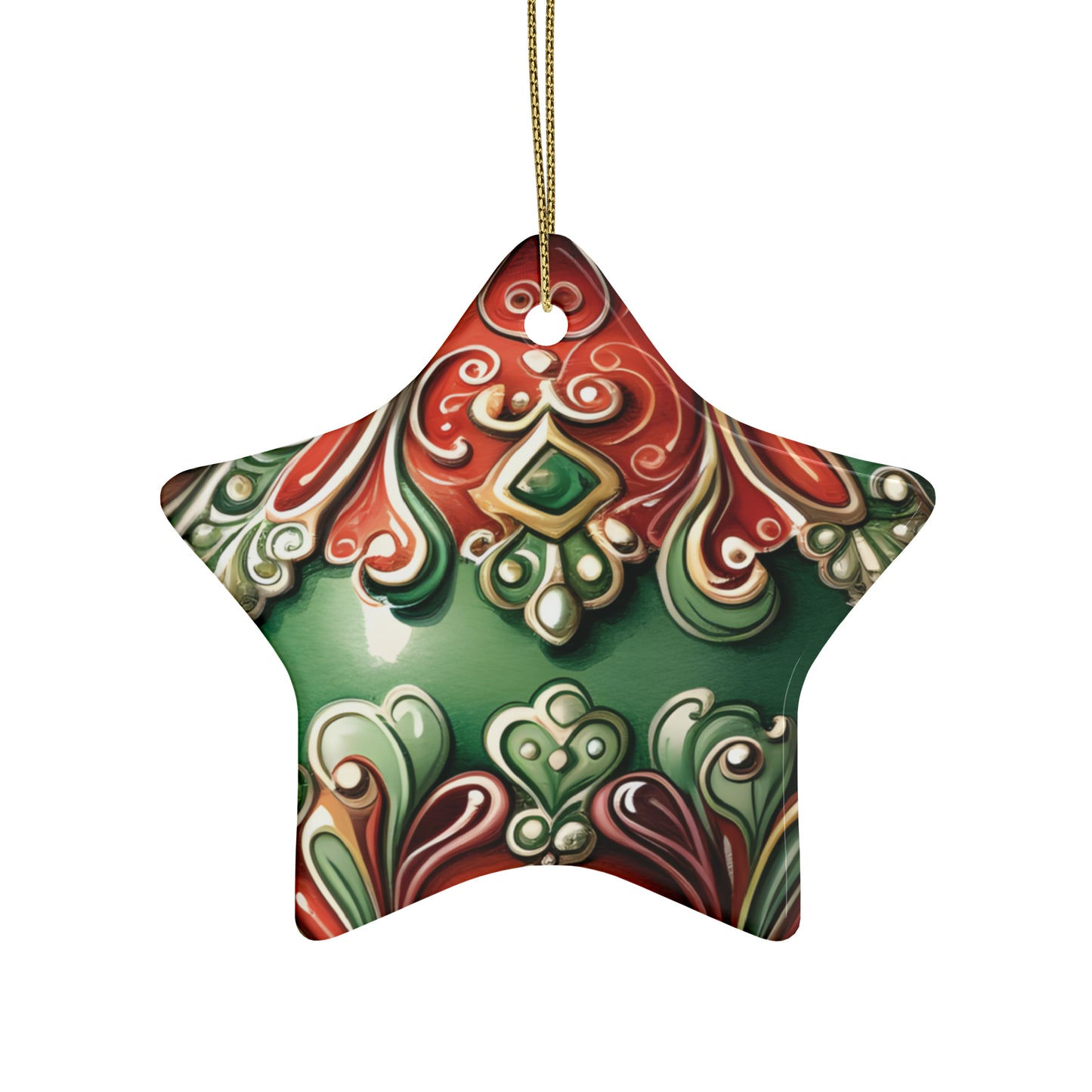 Red & Green Emerald Ceramic Christmas Ornaments (1pcs, 5pcs, 10pcs, 20pcs)