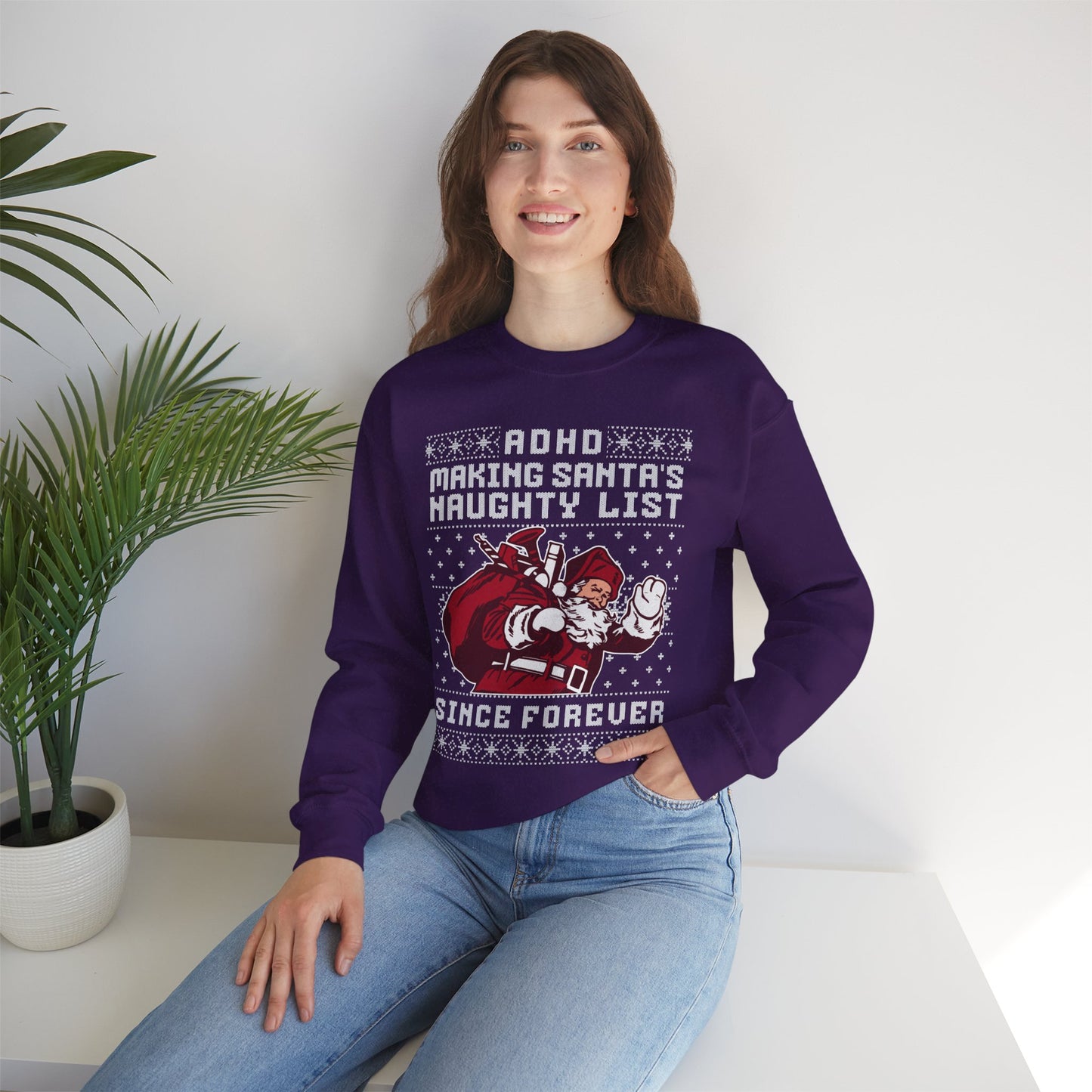 ADHD: Making Santa's Naughty List Since Forever – Unisex Heavy Blend Sweatshirt – Cozy Everyday Warmth