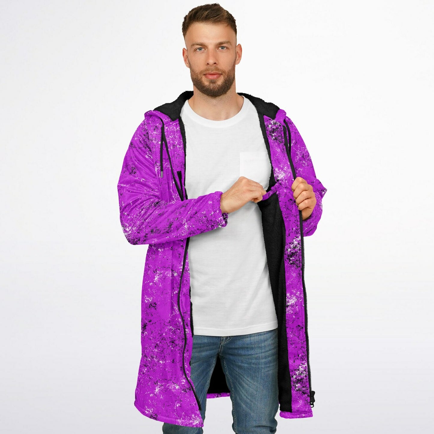 Grunge Zipper Cloak | Stylish, Warm, and Functional - Magenta