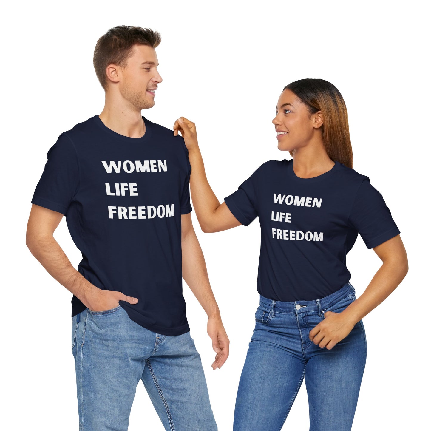 WOMAN LIFE FREEDOM Protest Slogan Began by Kurdish Women Fighters Affirms Rights of Women Are at Centre of Life & Liberty Unisex Tee