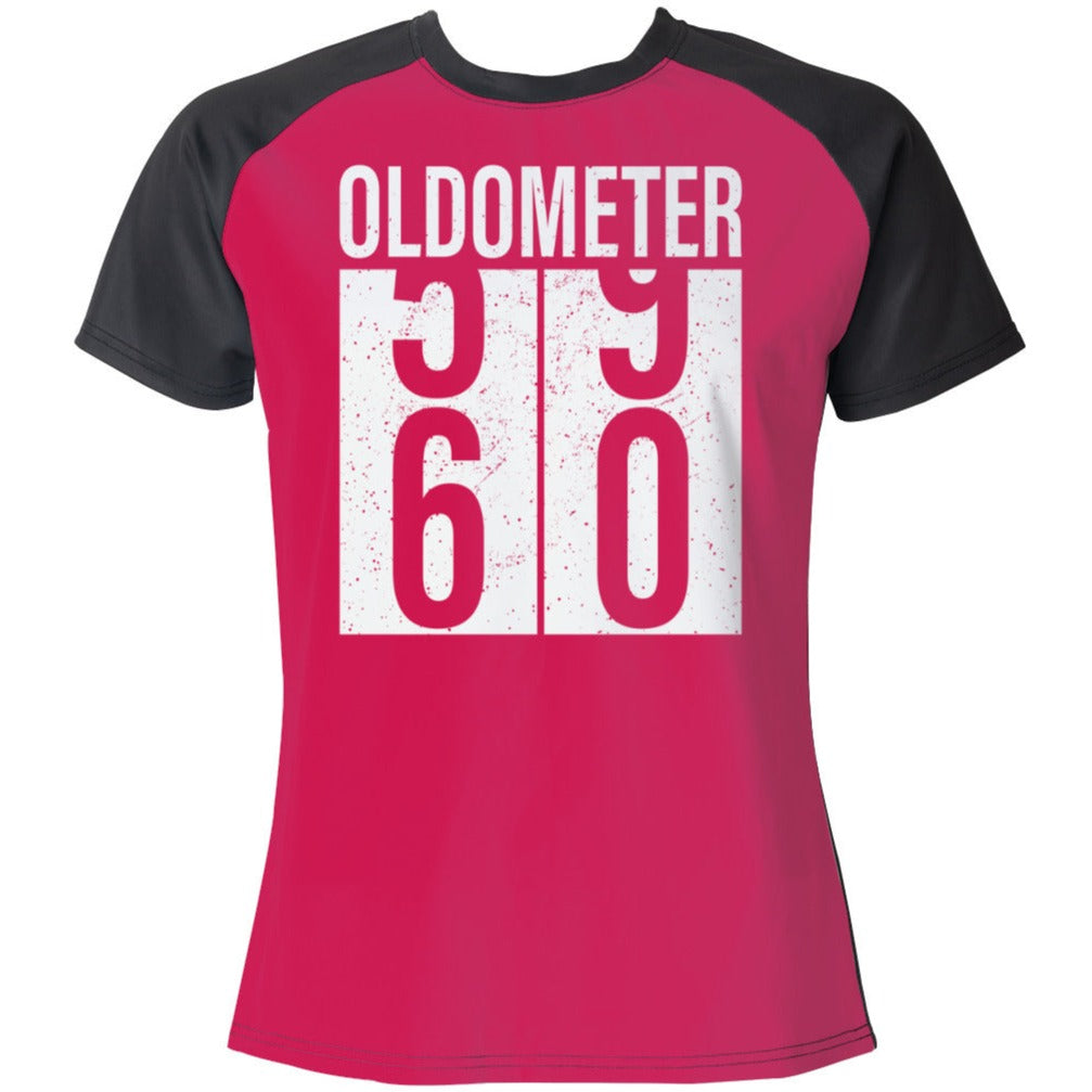 Oldometer 59->60 Women's Raglan Short Sleeved T-Shirt