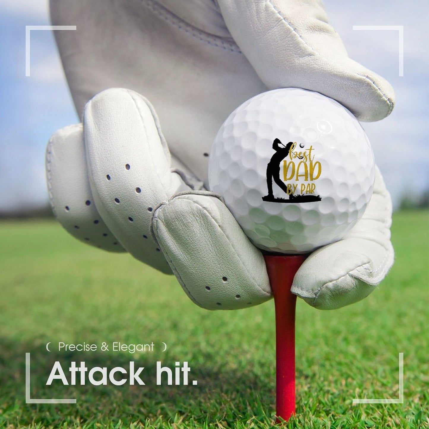 Best Dad By Par | Two-Layer Golf Ball – Fun Gift for Golf Dads