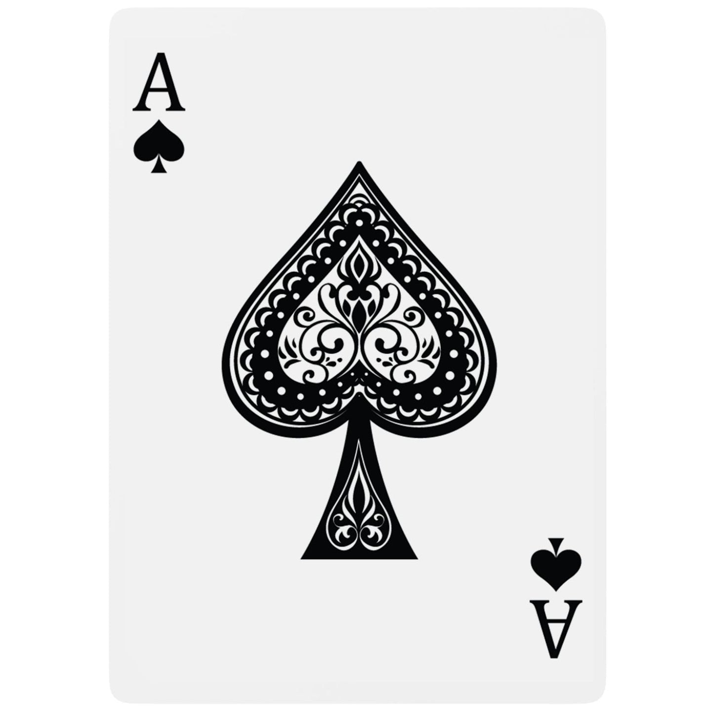 Playing card with Ace of Spades design on a white background