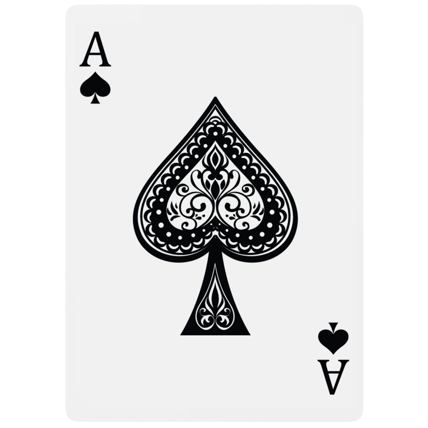 Playing card with Ace of Spades design on a white background
