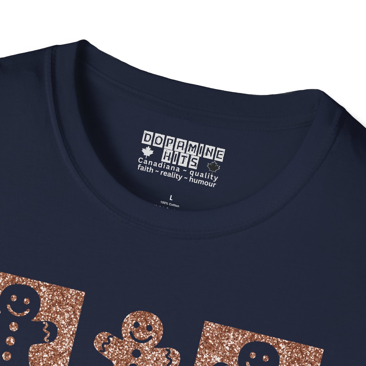 Glittery Gingerbread Men | Popular Softstyle Unisex Christmas T-Shirt