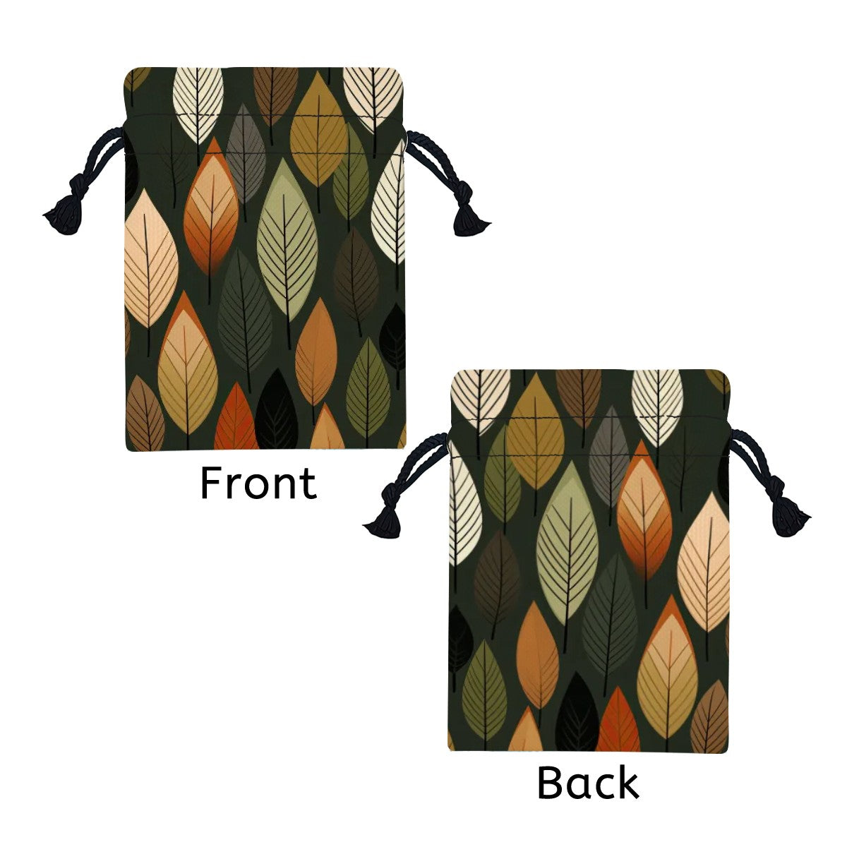 Nature-Inspired Leaf Motif Drawstring Gift Bags