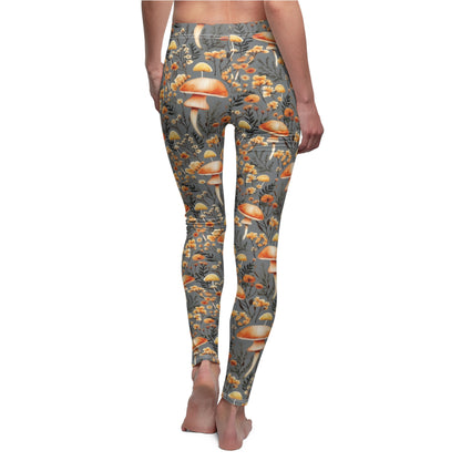 Fall Mushrooms - Women's Cut & Sew Casual Leggings