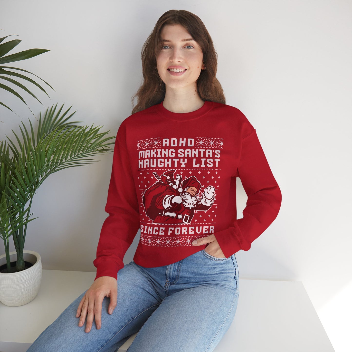 ADHD: Making Santa's Naughty List Since Forever – Unisex Heavy Blend Sweatshirt – Cozy Everyday Warmth